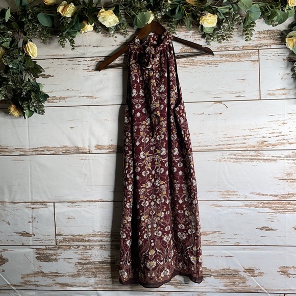 Max Studio Women's Burgundy Floral Small Dress - Picture 2 of 2